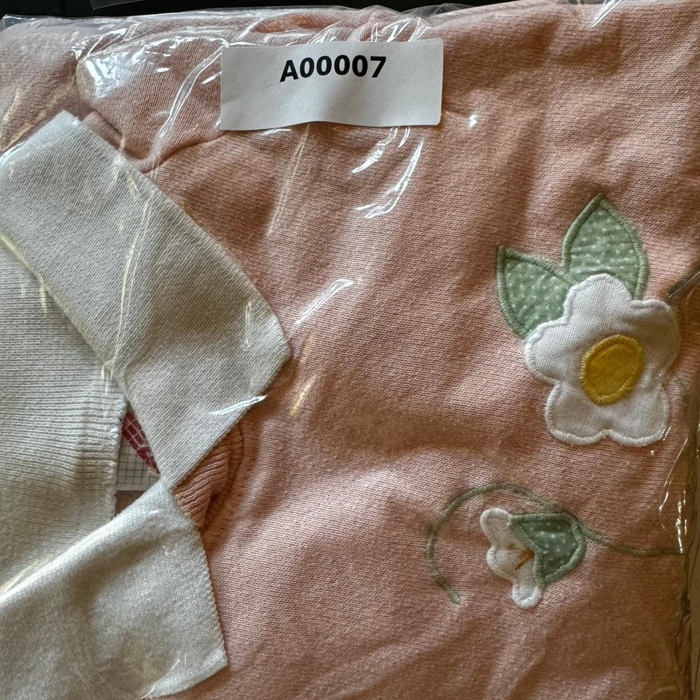 VTG‎ Collared Embroidered Flower Floral Sweatshirt XL 46 Cottagecore Grannycore - Picture 10 of 10